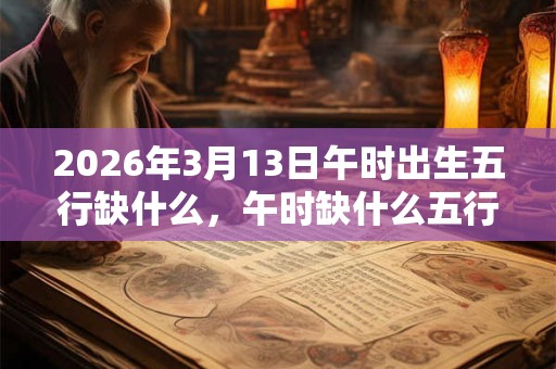 2026年3月13日午时出生五行缺什么，午时缺什么五行