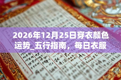2026年12月25日穿衣颜色运势_五行指南，每日衣服颜色幸运色