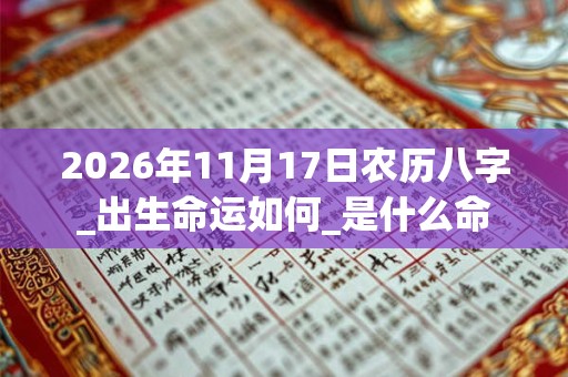 2026年11月17日农历八字_出生命运如何_是什么命