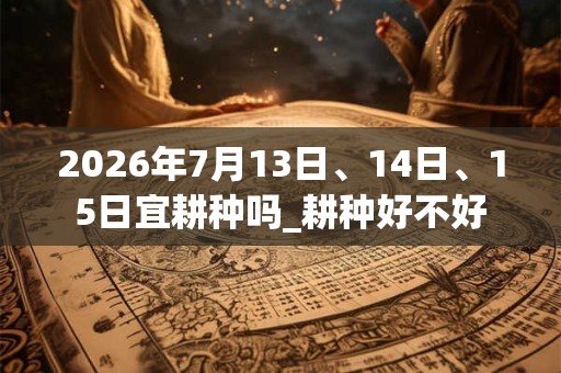 2026年7月13日、14日、15日宜耕种吗_耕种好不好