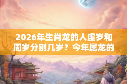 2026年生肖龙的人虚岁和周岁分别几岁？今年属龙的人健康运是什么样的？