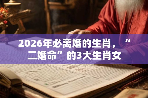 2026年必离婚的生肖，“二婚命”的3大生肖女