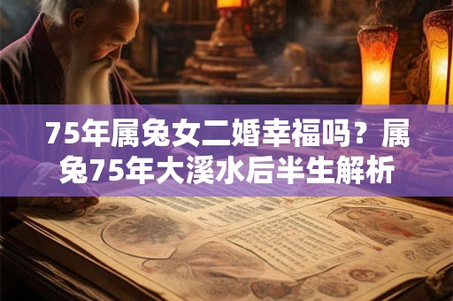 75年属兔女二婚幸福吗？属兔75年大溪水后半生解析