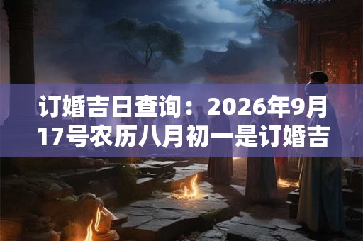 订婚吉日查询：2026年9月17号农历八月初一是订婚吉日吗