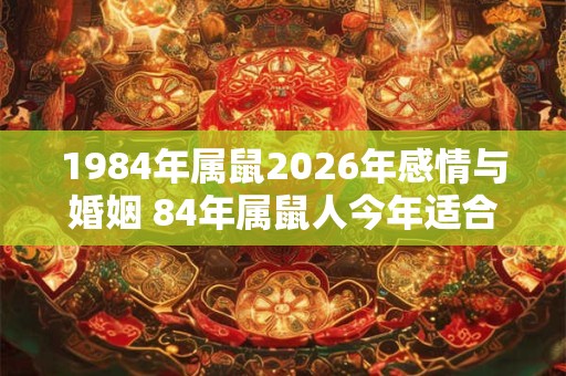 1984年属鼠2026年感情与婚姻 84年属鼠人今年适合结婚吗 1984年属鼠2026年感情与婚姻 84年属鼠人今年适合结婚吗