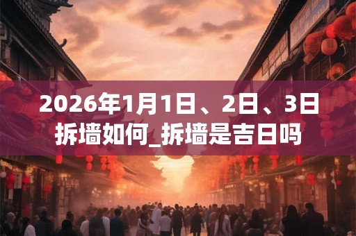 2026年1月1日、2日、3日拆墙如何_拆墙是吉日吗