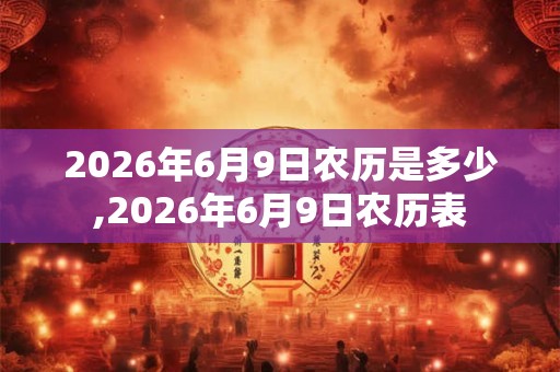 2026年6月9日农历是多少,2026年6月9日农历表