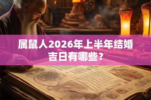 属鼠人2026年上半年结婚吉日有哪些? 属鼠人2026年上半年结婚吉日有哪些?