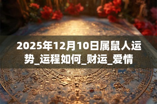 2025年12月10日属鼠人运势_运程如何_财运_爱情