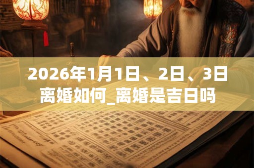 2026年1月1日、2日、3日离婚如何_离婚是吉日吗
