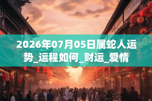 2026年07月05日属蛇人运势_运程如何_财运_爱情 2026年07月05日属蛇人运势_运程如何_财运_爱情
