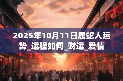 2025年10月11日属蛇人运势_运程如何_财运_爱情