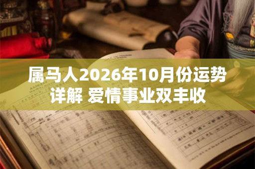 属马人2026年10月份运势详解 爱情事业双丰收