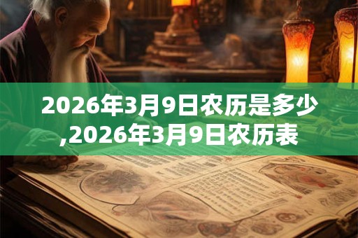 2026年3月9日农历是多少,2026年3月9日农历表