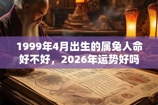 1999年4月出生的属兔人命好不好，2026年运势好吗？
