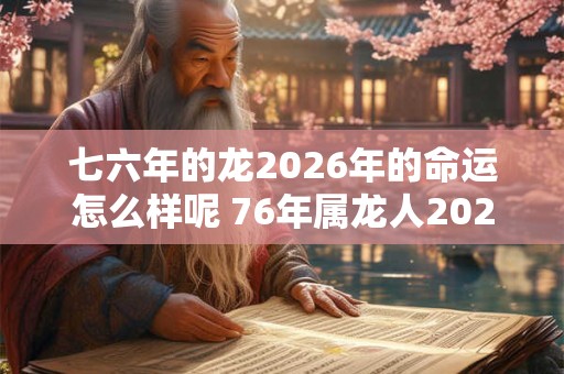 七六年的龙2026年的命运怎么样呢 76年属龙人2026年运势最新分析 七六年的龙2026年的命运怎么样呢 76年属龙人2026年运势最新分析