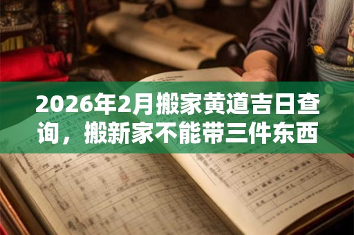 2026年2月搬家黄道吉日查询，搬新家不能带三件东西