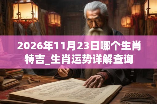 2026年11月23日哪个生肖特吉_生肖运势详解查询