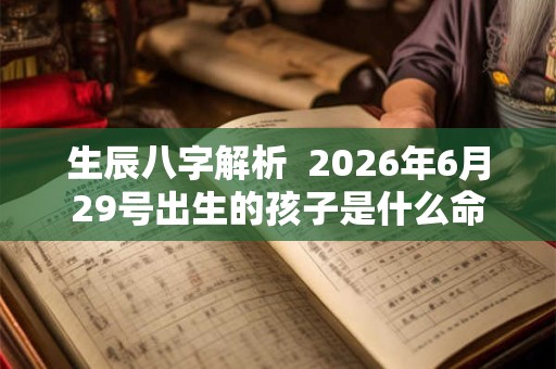 生辰八字解析  2026年6月29号出生的孩子是什么命