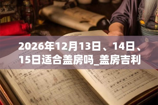 2026年12月13日、14日、15日适合盖房吗_盖房吉利吗