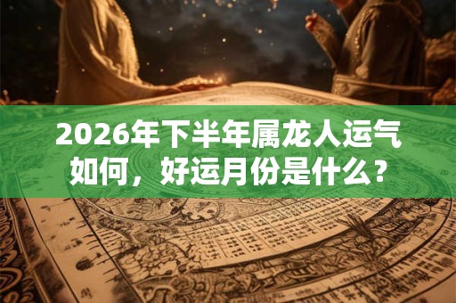 2026年下半年属龙人运气如何，好运月份是什么？