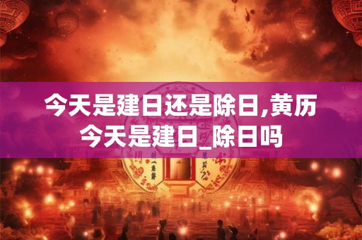 今天是建日还是除日,黄历今天是建日_除日吗
