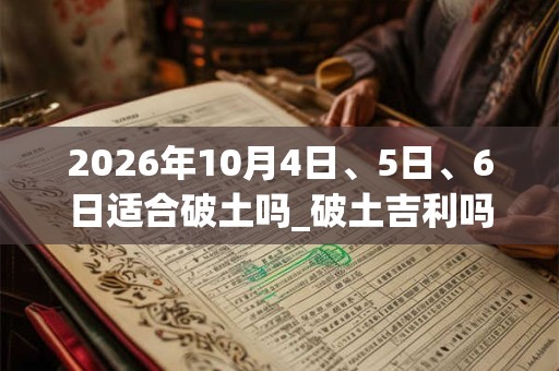 2026年10月4日、5日、6日适合破土吗_破土吉利吗