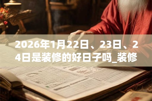 2026年1月22日、23日、24日是装修的好日子吗_装修可以吗