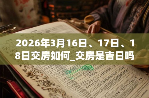 2026年3月16日、17日、18日交房如何_交房是吉日吗