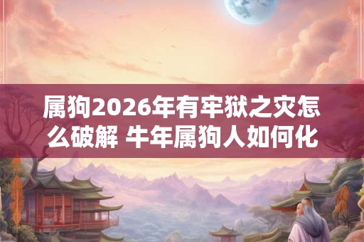 属狗2026年有牢狱之灾怎么破解 牛年属狗人如何化解灾难 属狗2026年有牢狱之灾怎么破解 牛年属狗人如何化解灾难