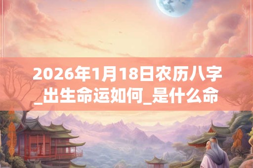 2026年1月18日农历八字_出生命运如何_是什么命