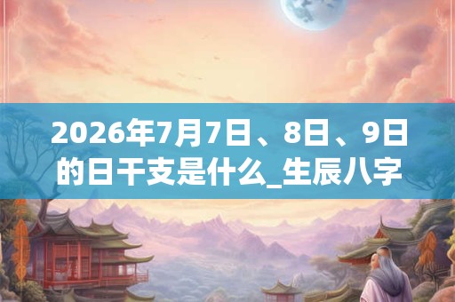 2026年7月7日、8日、9日的日干支是什么_生辰八字
