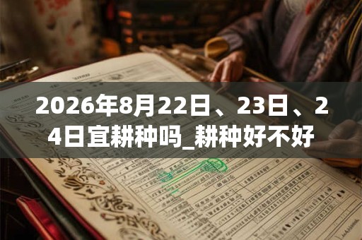 2026年8月22日、23日、24日宜耕种吗_耕种好不好