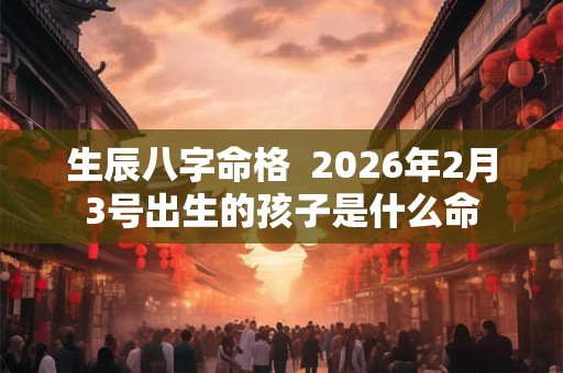 生辰八字命格  2026年2月3号出生的孩子是什么命