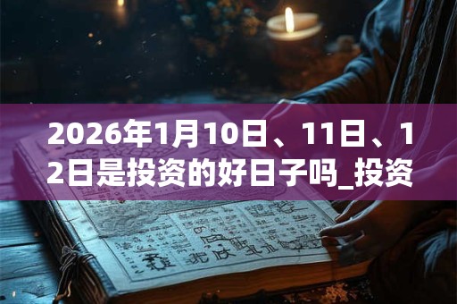 2026年1月10日、11日、12日是投资的好日子吗_投资可以吗