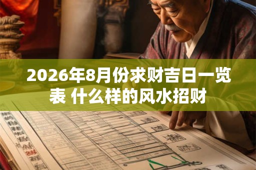 2026年8月份求财吉日一览表 什么样的风水招财