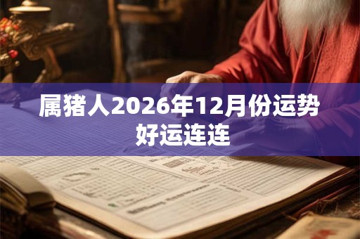 属猪人2026年12月份运势 好运连连