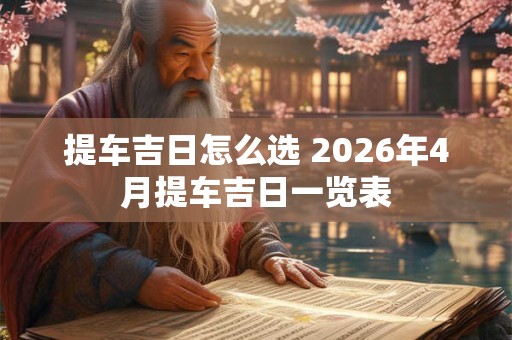 提车吉日怎么选 2026年4月提车吉日一览表