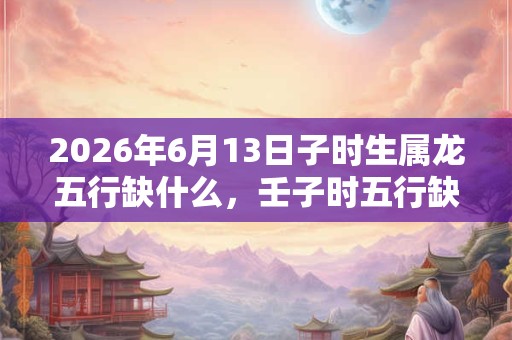2026年6月13日子时生属龙五行缺什么，壬子时五行缺什么