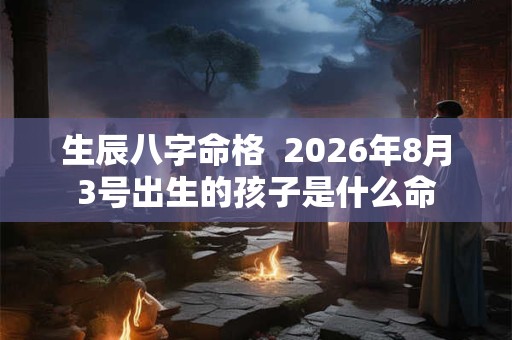 生辰八字命格  2026年8月3号出生的孩子是什么命