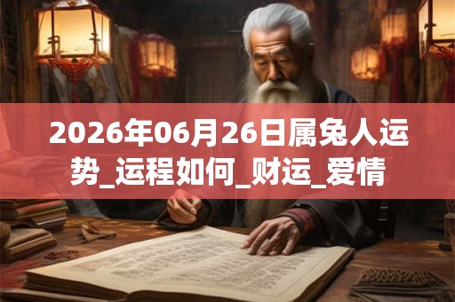2026年06月26日属兔人运势_运程如何_财运_爱情