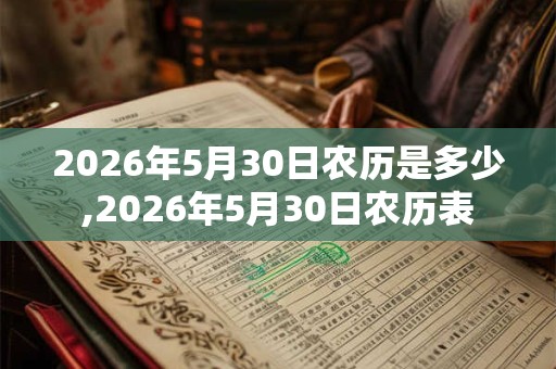 2026年5月30日农历是多少,2026年5月30日农历表 2026年5月30日农历是多少,2026年5月30日农历表