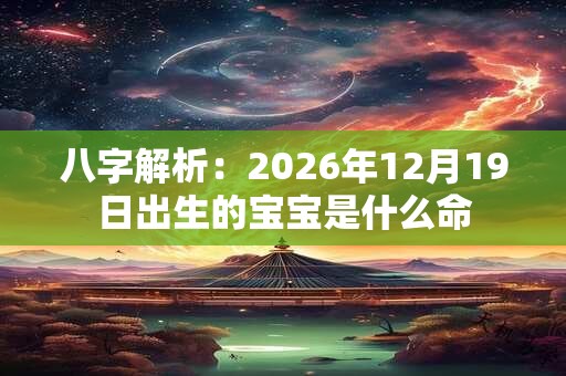 八字解析：2026年12月19日出生的宝宝是什么命