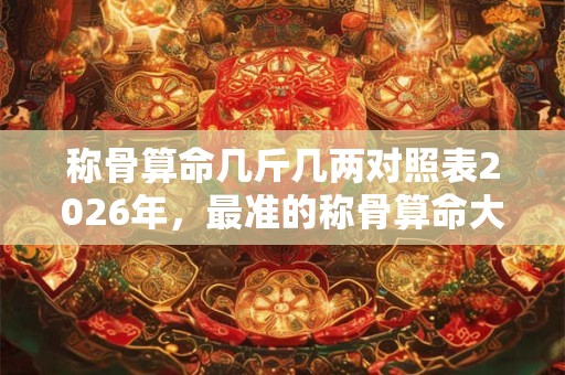 称骨算命几斤几两对照表2026年，最准的称骨算命大全
