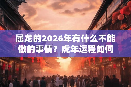 属龙的2026年有什么不能做的事情？虎年运程如何