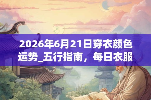 2026年6月21日穿衣颜色运势_五行指南，每日衣服颜色幸运色