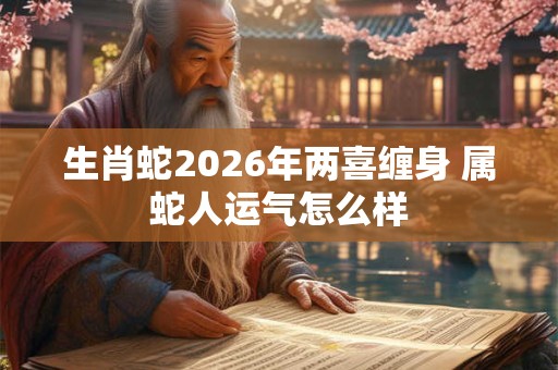 生肖蛇2026年两喜缠身 属蛇人运气怎么样