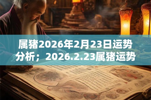 属猪2026年2月23日运势分析;2026.2.23属猪运势分析 属猪2026年2月23日运势分析;2026.2.23属猪运势分析