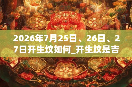 2026年7月25日、26日、27日开生坟如何_开生坟是吉日吗