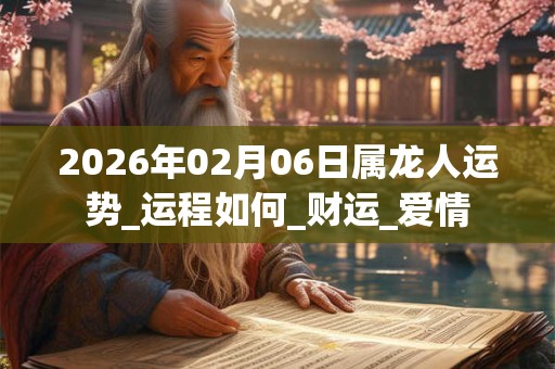 2026年02月06日属龙人运势_运程如何_财运_爱情